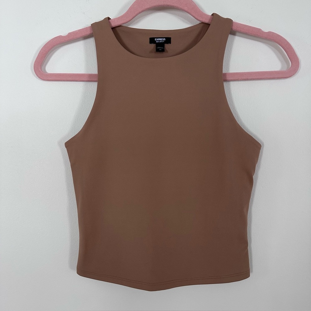 Express Body Contour High Compression High Neck Cropped Tank - XS